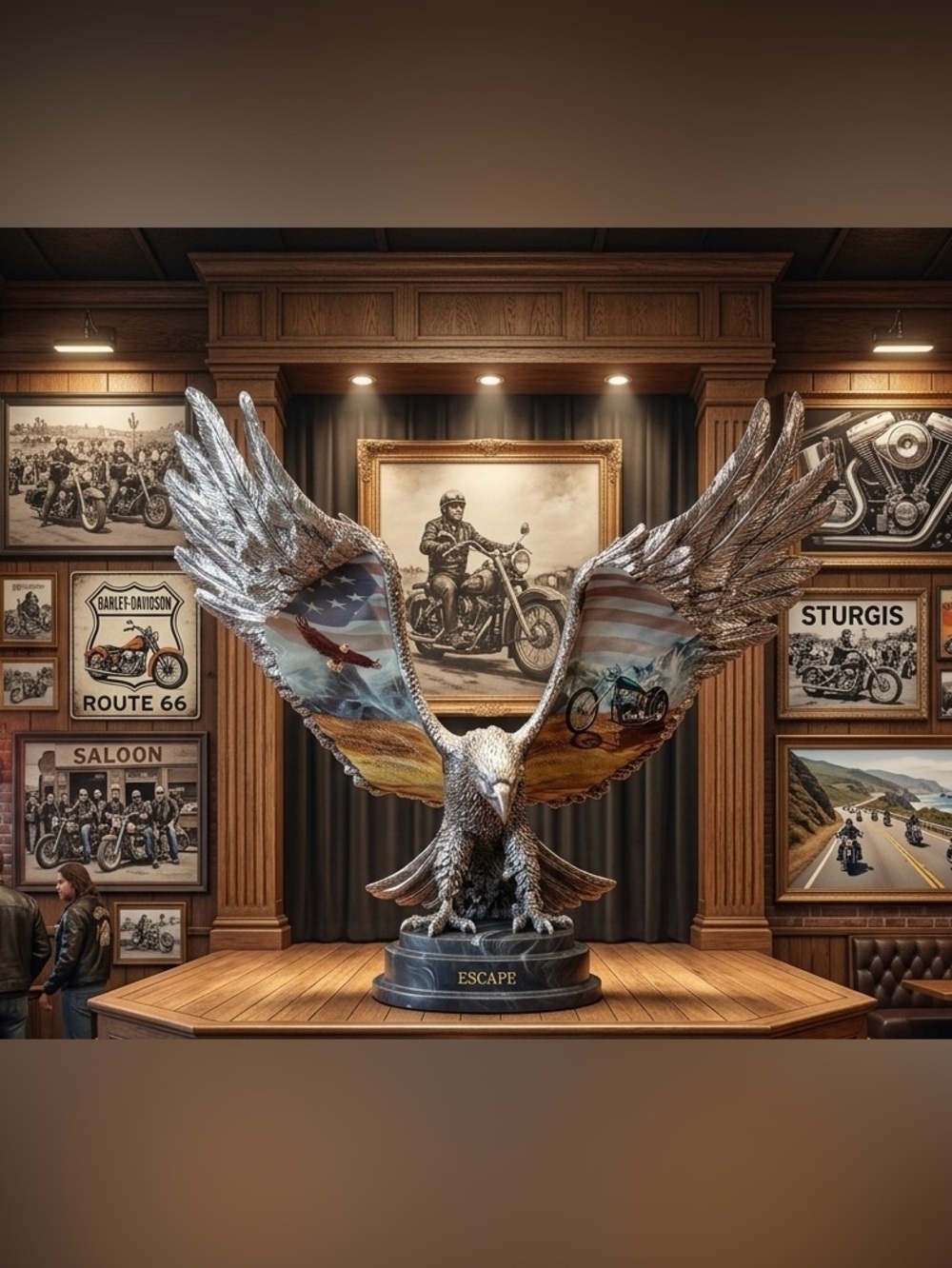 🔥🦅Bradford Exchange Eagle Figurine #A0168 "Escape " Ride Hard Live Free